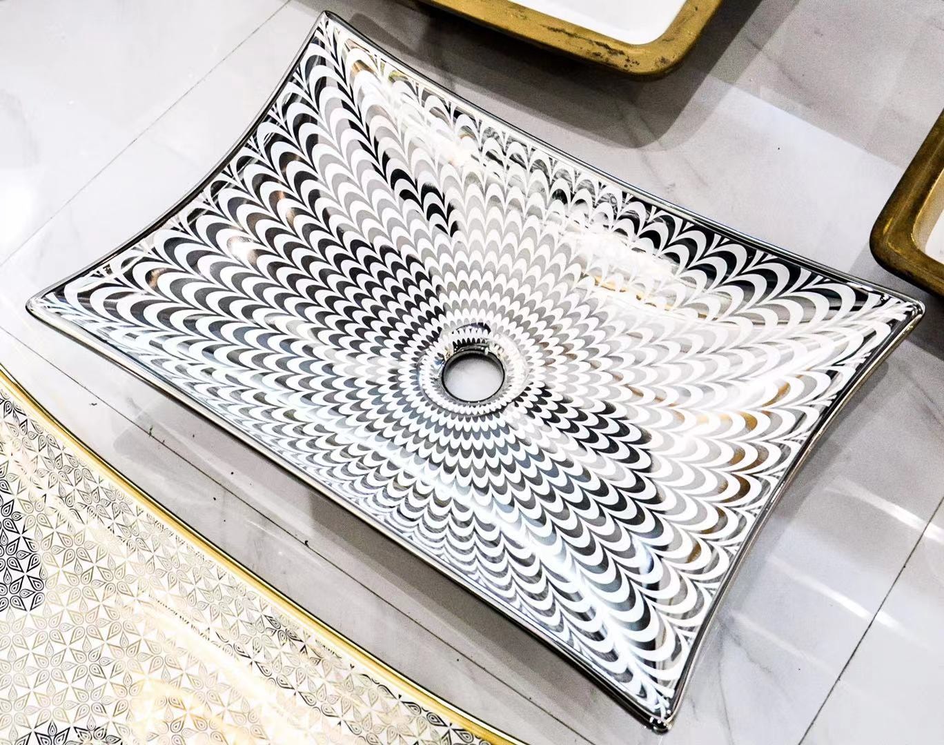 Bathroom luxury modern  design ceramic hand wash basin