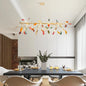Elegant Chandelier Leaf Colorful Led Lights Hanging Dining Lights
