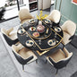 Smart Luxury Black Dining Table - Multi-function dining set with hidden. Lockers and turntable Hotpot