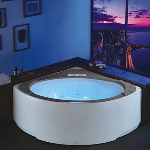 Massage Whirpool Bathtub Modern Sector Shape Indoor Acrylic Freestanding