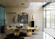 Load image into Gallery viewer, High quality STAINLESS STEEL GOLD DINING TABLE
