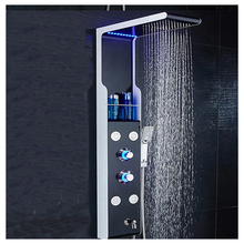 Charger l&#39;image dans la galerie, Wall mounted hydro massage shower panel led with pump
