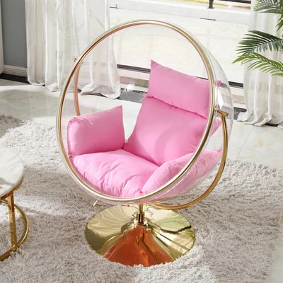 Gold and Pink motif Bubble Acrylic Chair