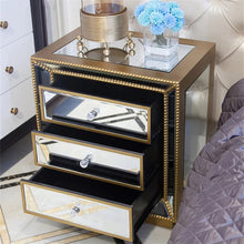 Load image into Gallery viewer, Luxury Mirrored Side Table with Drawer Bedside Table
