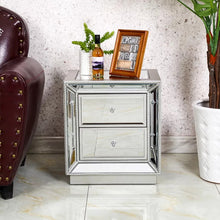 Load image into Gallery viewer, Luxury Mirrored Side Table with Drawer Bedside Table
