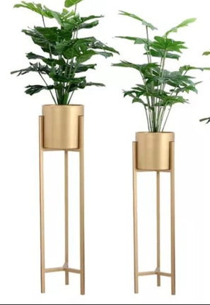 Iron Gold Garden Plant Pot Set Gold 2pcs
