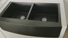 Cargar y reproducir el video en el visor de la galería, Apron sink Nano black 304 stainless steel Farmhouse Kitchen Sink
