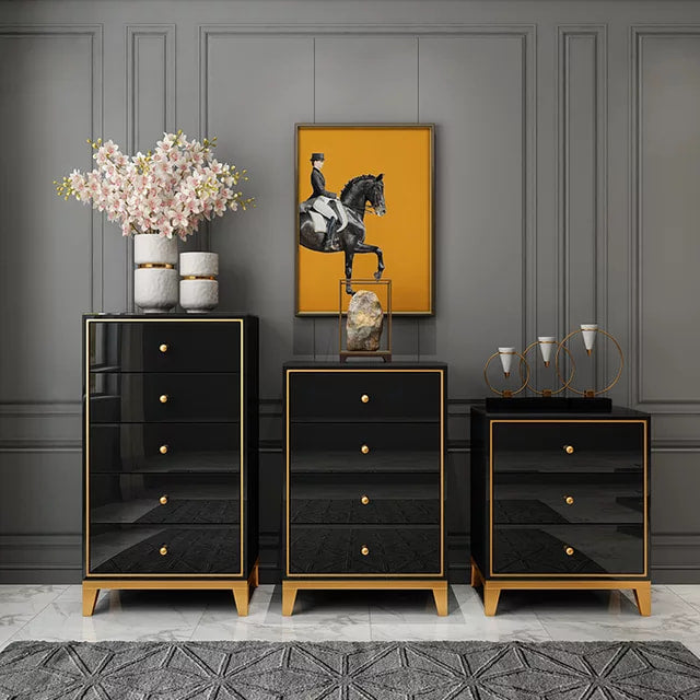 Modern Metal Gold Cabinet