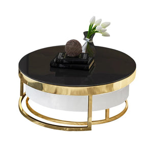 Modern Retractable Center Table Stainless Steel with Drawer