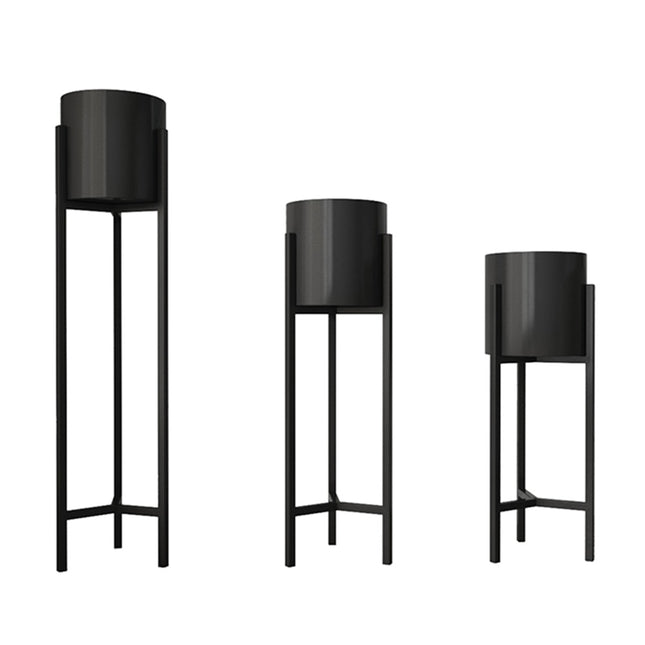 Iron Black Garden Plant Pot Set Gold 3pcs