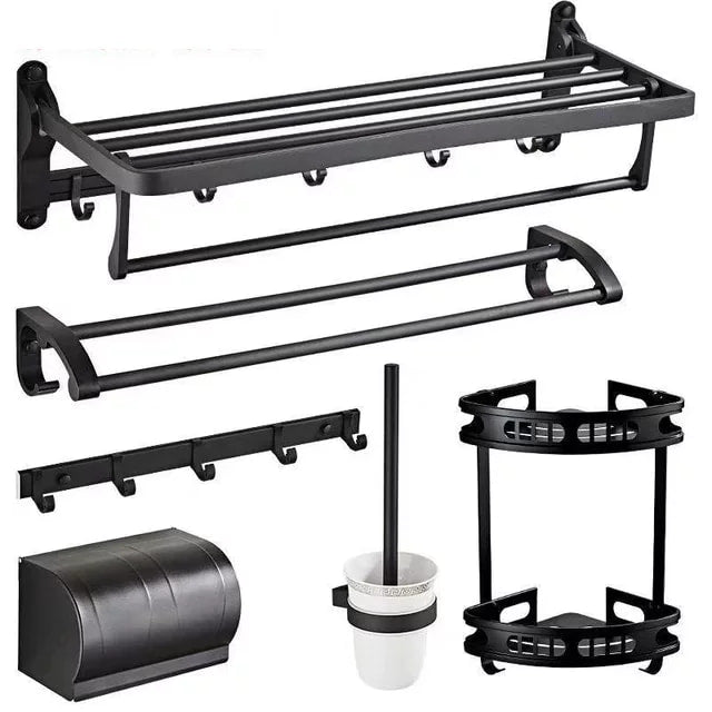 Towel rack space aluminum bathroom hardware equipment Set