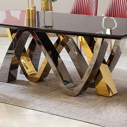 Modern stainless Steel Legs Dining Table Furniture Set