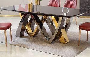 Modern stainless Steel Legs Dining Table Furniture Set
