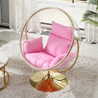 Gold and Pink motif Bubble Acrylic Chair La Moderno