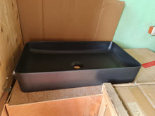 Load image into Gallery viewer, Bathroom Accessories Ceramic Hand Wash Basin Black Matt Wash Sink
