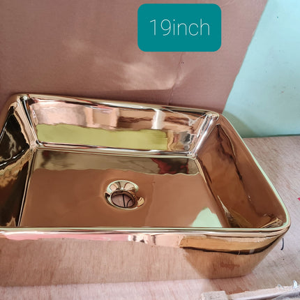 Hand Wash Basin Gold and White Theme Bathroom Accessories Sink