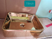 Cargar imagen en el visor de la galería, Hand Wash Basin Gold and White Theme Bathroom Accessories Sink
