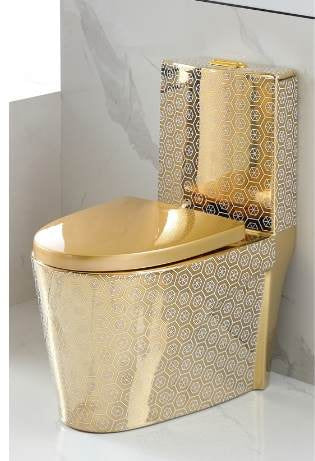 Luxury gold Toilet Printed Ceramic Tornado Flush
