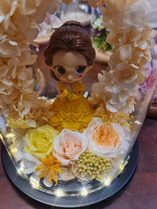 Belle Preserved Roses with figurine