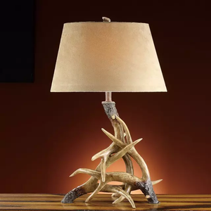 Lamp Shade decorative weathered resin antler table lamps