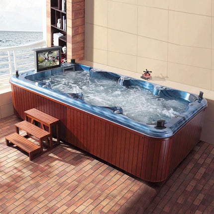 8 seater person Jacuzzi with Tv and Speaker 1meter deep Modern Design Bathtub Blue Indoor and Outdoor