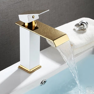 White and Gold Faucet Bathroom accessories wash basin faucet