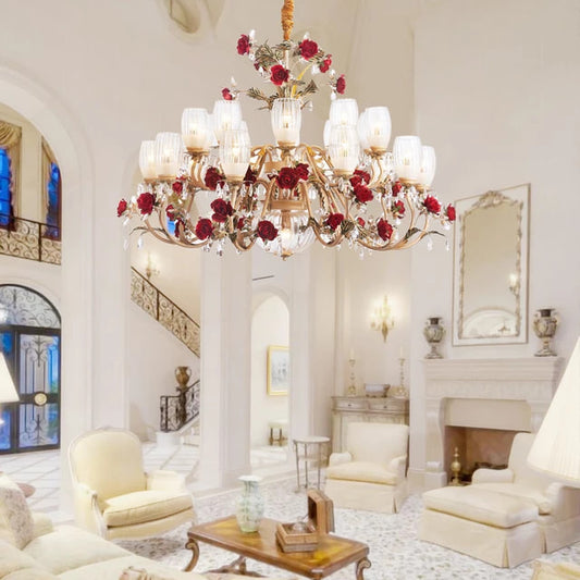 Elegant FLORAL CHANDELIER Home Ceiling Light Modern Home Decor Equipment