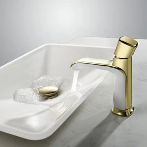 White and Gold Faucet Bathroom accessories wash basin faucet