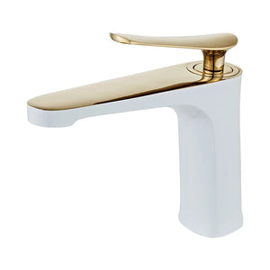 White and Gold Faucet Bathroom accessories wash basin faucet