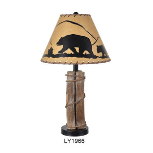 Table Lamp Rustic Bear Bed Side Table home lightning furniture