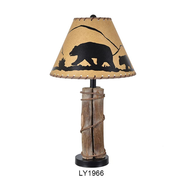 Table Lamp Rustic Bear Bed Side Table home lightning furniture