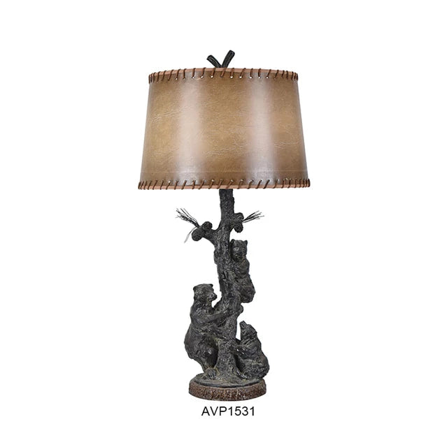 Table Lamp Rustic Bear Bed Side Table home lightning furniture