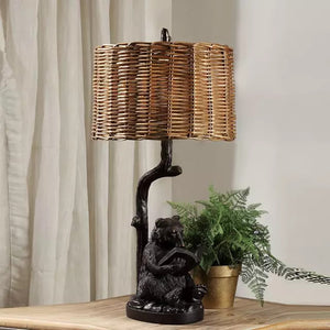 Table Lamp Rustic Bear Bed Side Table home lightning furniture