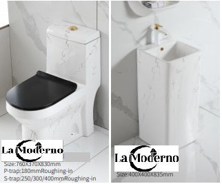 Luxury Ceramic Toilet Set Bathroom Accessories Choice of Stand Alone Sink or Deck Sink