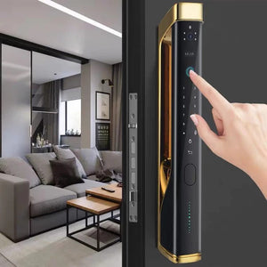 Fingerprint, door Lock with hidden ultra wide camera for Home Security Equipment