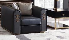 Load image into Gallery viewer, Versace Inspired Black edition Sofa Cowhide and Stainless Set Home Furniture Decor
