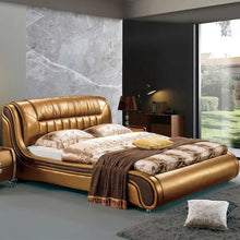 Load image into Gallery viewer, Soft Bed Modern Europen Bedframe Made of solid wood and leather
