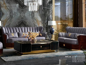 Luxury Sofa Set Cowhide Leather Home Furniture Equipment Decor