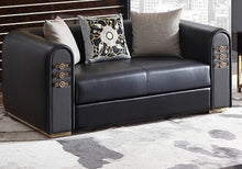 Load image into Gallery viewer, Versace Inspired Black edition Sofa Cowhide and Stainless Set Home Furniture Decor
