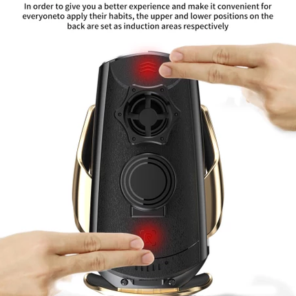 GOLD Edition Sensor Clip Auto Clamp Wireless Car Charger