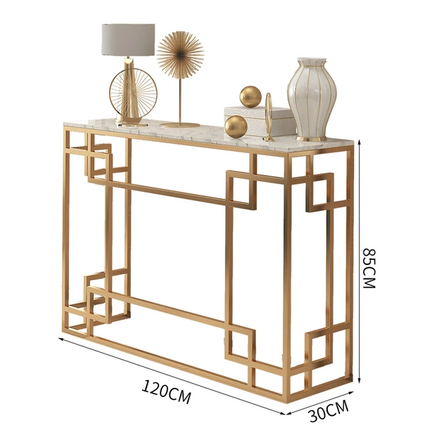 Console Table Made of Iron Marble Top