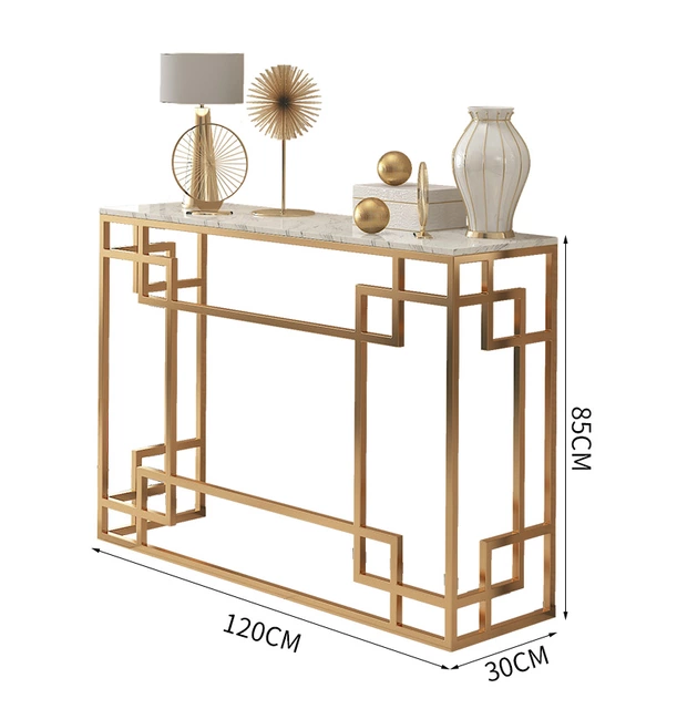 Console Table Made of Iron Marble Top