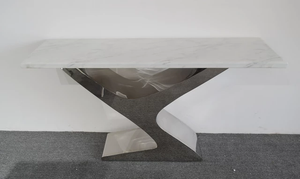 Italian Design Console Table Stainless and Marble Top