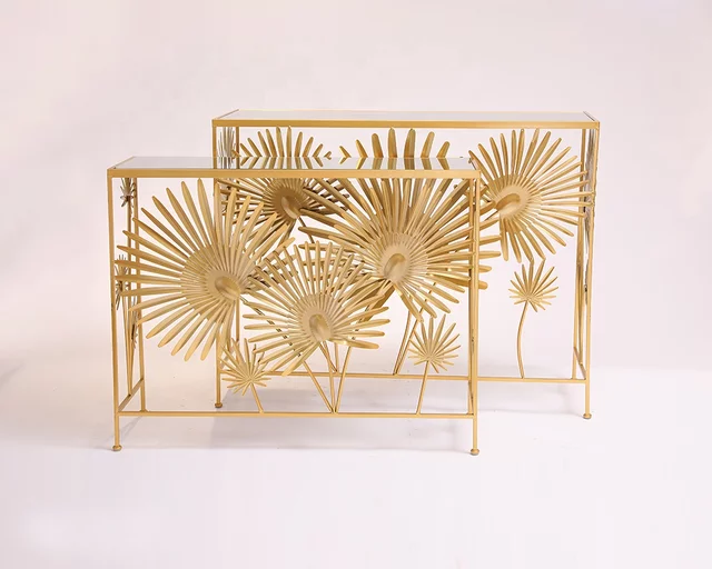 Iron Table Console Floral