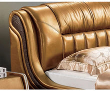 Load image into Gallery viewer, Soft Bed Modern Europen Bedframe Made of solid wood and leather
