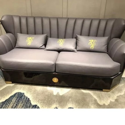 Luxury Sofa Set Cowhide Leather Home Furniture Equipment Decor