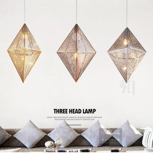 Pendant lamp 3 heads ceiling light home decor