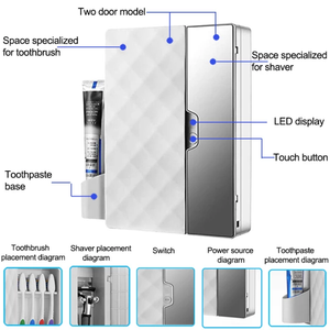 Toothbrush Sterilizer with Ozone 5 Slot for toothbrush and 1 slot for Razor