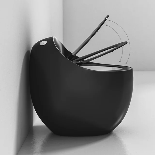 Egg Shape Toilet Bowl Black Edition New Shaped Designs Sanitary Ware Bathroom WC One Piece Toilet Bathroom Accessories
