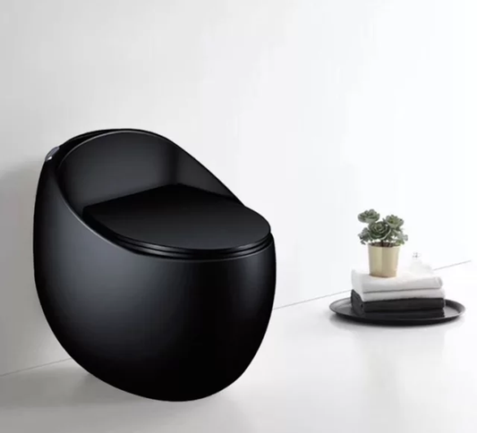 Egg Shape Toilet Bowl Black Edition New Shaped Designs Sanitary Ware Bathroom WC One Piece Toilet Bathroom Accessories